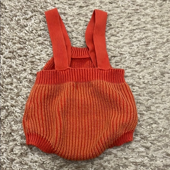 Cat & Jack Orange Chunky Knit 100% Cotton Bubble Romper - Size Newborn - Picture 8 of 13